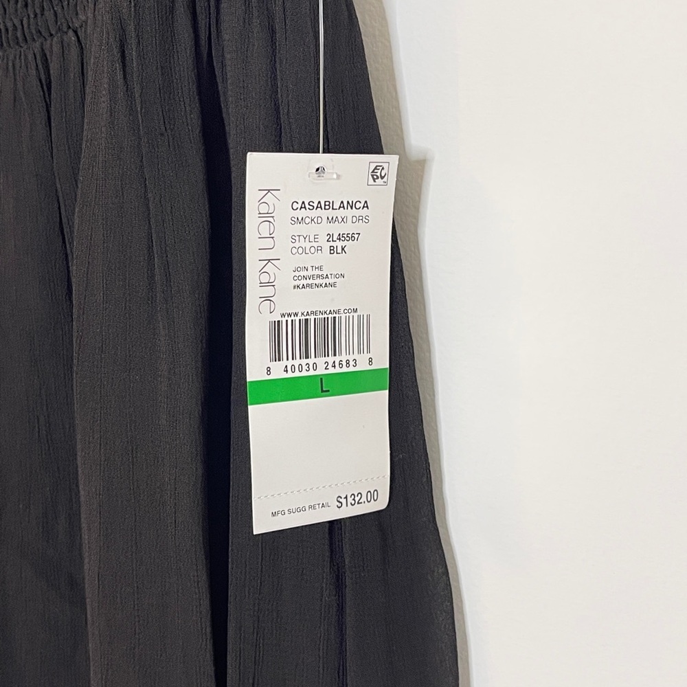 Karen Kane Smocked Semi Sheer Maxi Dress - Picture 6 of 7